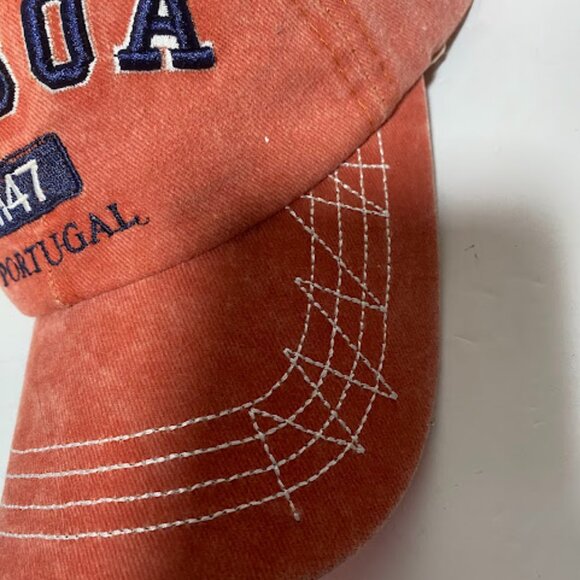 Portugal Lisboa Souvenir Distressed Orange Baseball Cap One Size NWT - Picture 9 of 11
